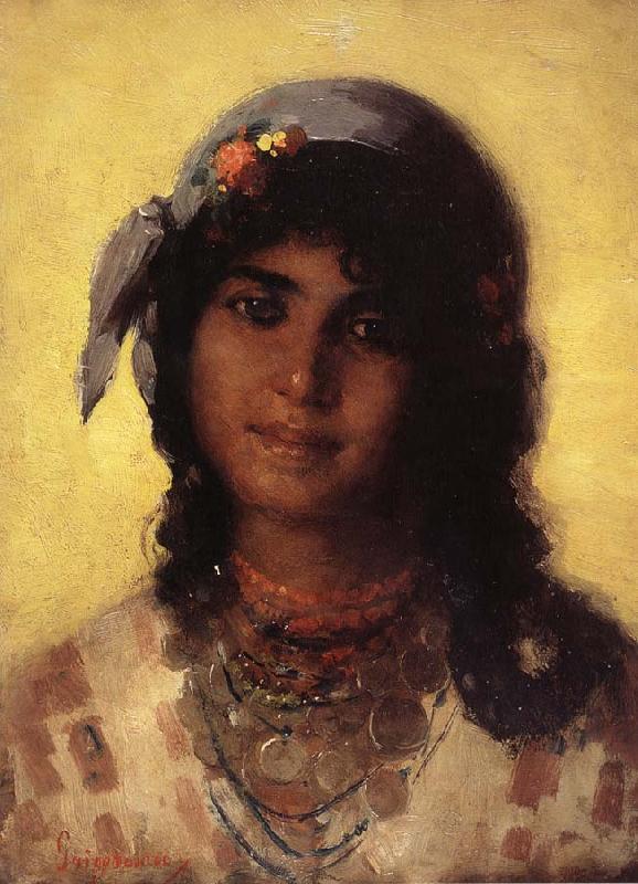 Nicolae Grigorescu Gypsy's Head Sweden oil painting art